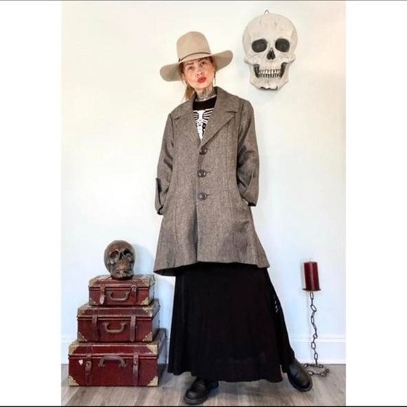 EUC CAbi Shakespeare Wool Blend Tweed Swing Coat Jacket - Picture 3 of 13